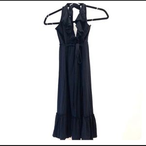 Ella Moss Black Halter Dress w/ Ruffle - M